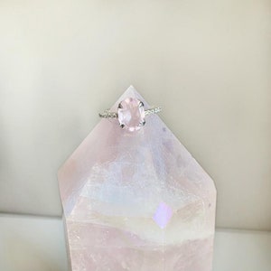 Rose Quartz  Sterling Silver Ring