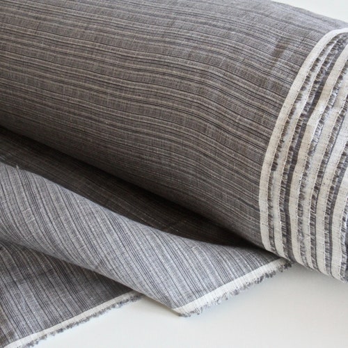 Grey Linen Fabric Softened Linen by Yard Gray Fabric Etsy