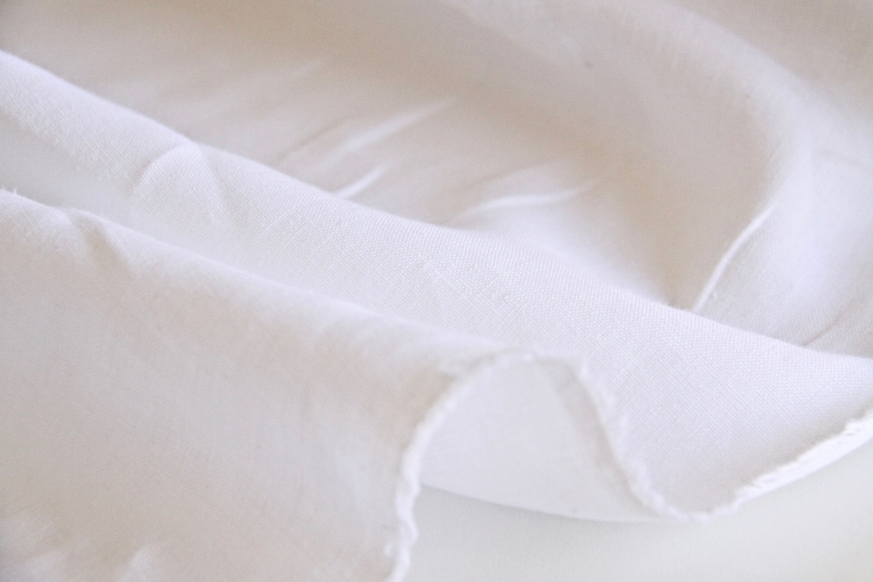 Pure White Linen Fabric Softened All Purpose White Fabric Etsy