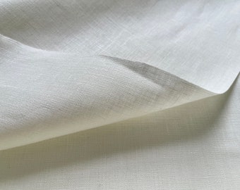 PFD Prepared For Dyeing Linen Fabric - 8.9oz/yd2 (300 GSM) - Off-White Stiff Fabric for Natural Dyeing, Tie-Dye, Shibori, Batik, Printing