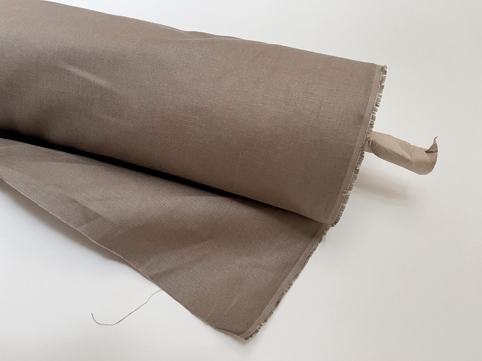 Dark Brown Medium Weight Linen Fabric main image 1