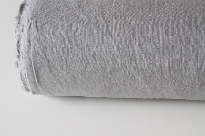 Grey Linen Fabric Softened Linen by Yard Gray Fabric Etsy