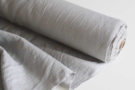 Grey Linen Fabric - Softened, Linen by Yard, Gray Fabric, Linen, Medium Weight Linen, All Purpose Linen, Flax Linen Fabric, Natural Fabric