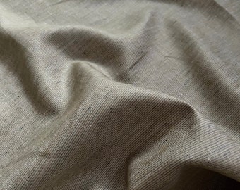 Deadstock Linen Fabric - Tan Melange - weight 6.5oz/yd2 (219 GSM), width 57" (147cm)