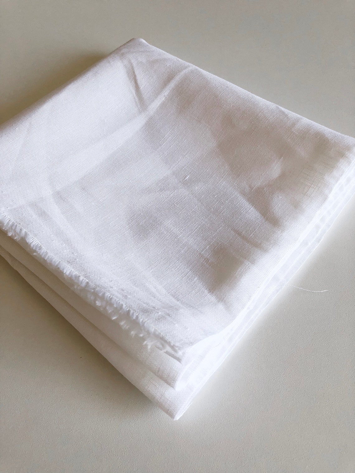Pure White Linen Fabric Softened All Purpose White Fabric - Etsy