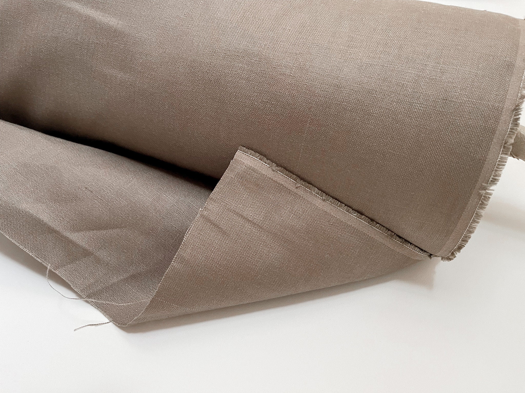Dark Brown Medium Weight Linen Fabric