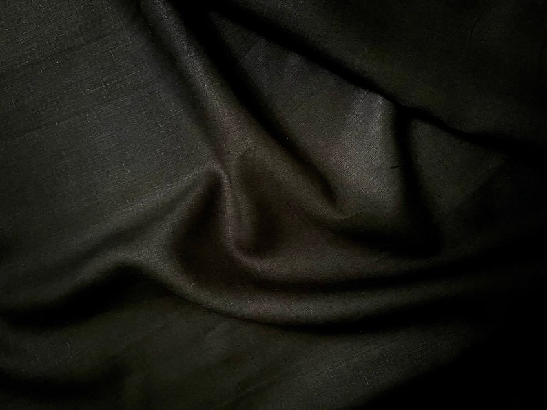 Tissu en lin inutilisé Noir poids 5,9 oz/yd2 199 g/m² largeur 57 po 147 cm image 3