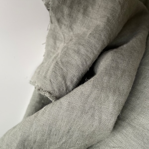 Washed Linen Fabric - Deep Sage Green - weight 5.5 oz/yd2 (185 GSM) - width 56&quot; (142 cm) - OEKO-TEX certified - made in Europe