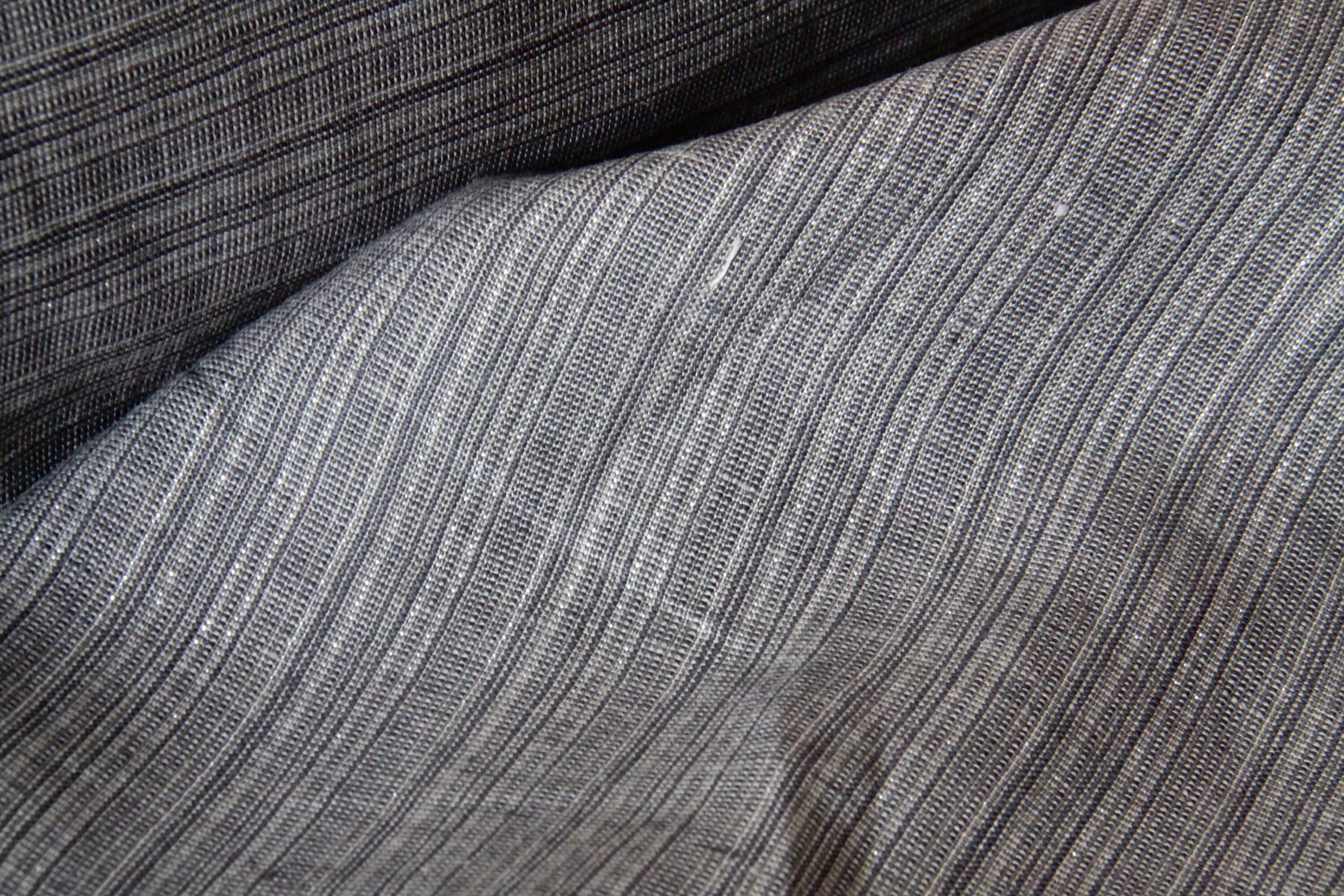 Grey Silver Striped Linen Fabric Medium Weight Gray Linen by - Etsy