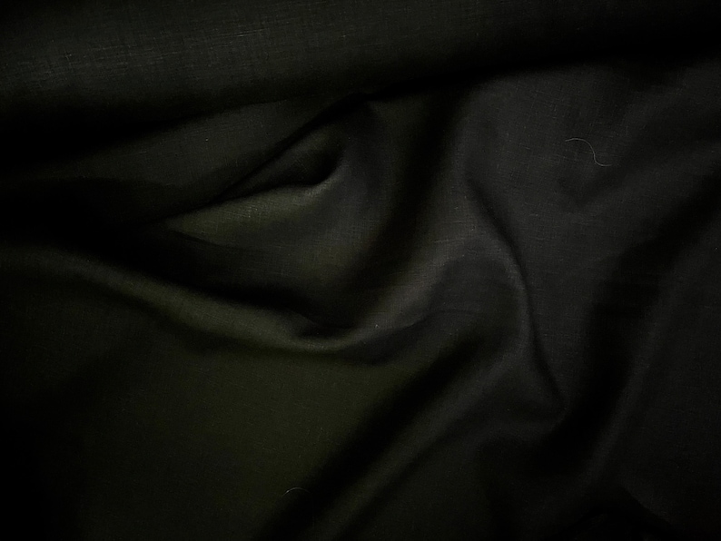 Tissu en lin inutilisé Noir poids 5,9 oz/yd2 199 g/m² largeur 57 po 147 cm image 5