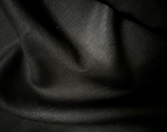 Deadstock Linen Fabric - Black - weight 5.9oz/yd2 (199 GSM) - width 57" (147cm)