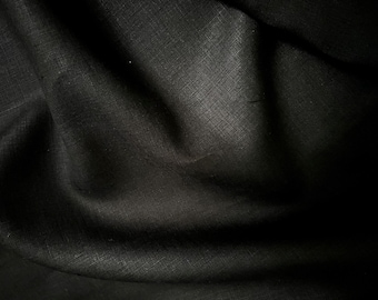 Deadstock Linen Fabric - Black - weight 5.2oz/yd2 (175 GSM) - width 57" (147cm)