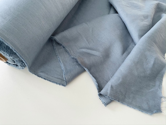 100% Linen - Spring Lake - Softened, Medium Weight All Purpose Linen Fabric, Dusty Blue Linen By Yard, European Linen