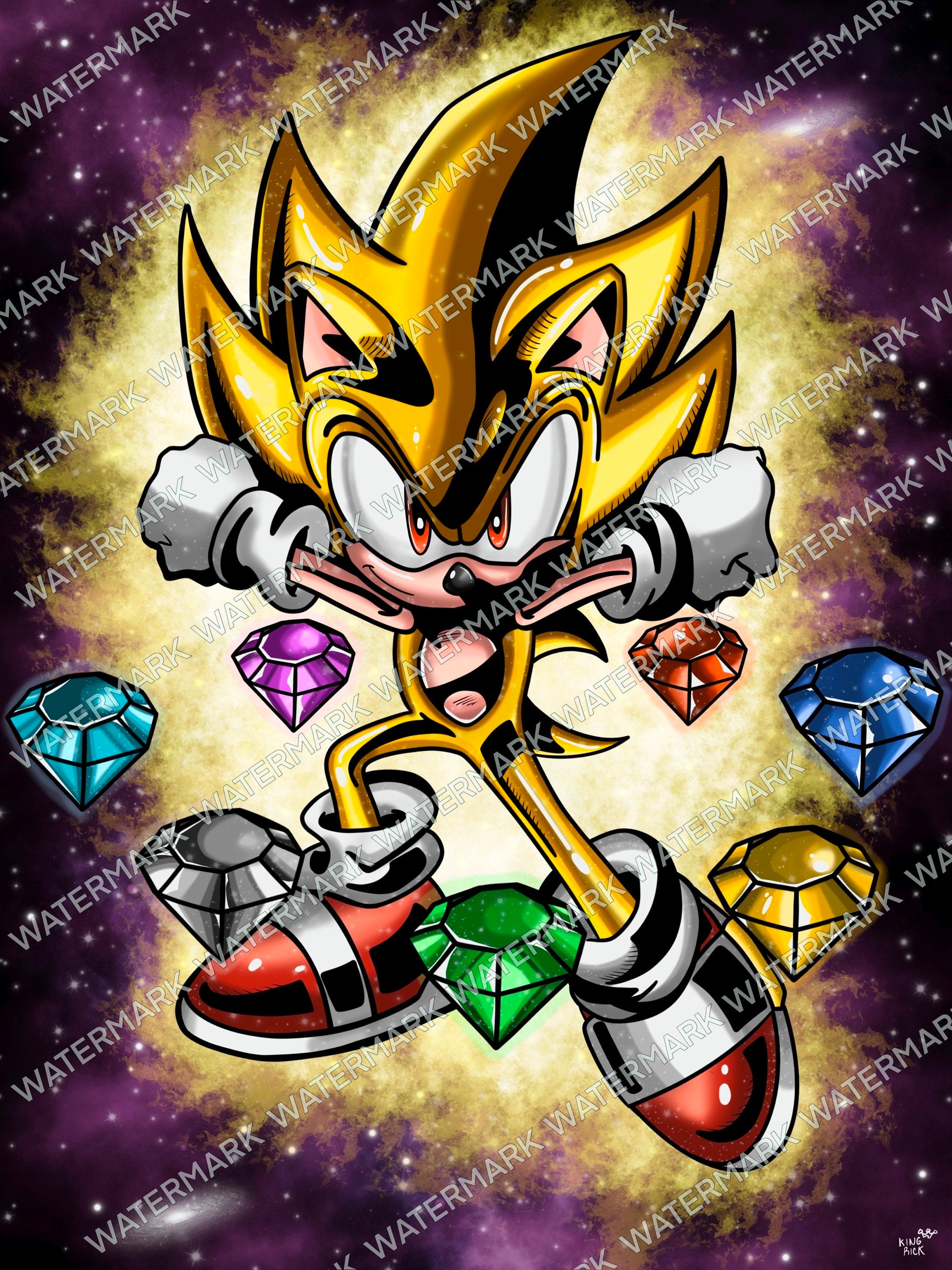 Super Sonic Drip Art Print for Sale by Blilff