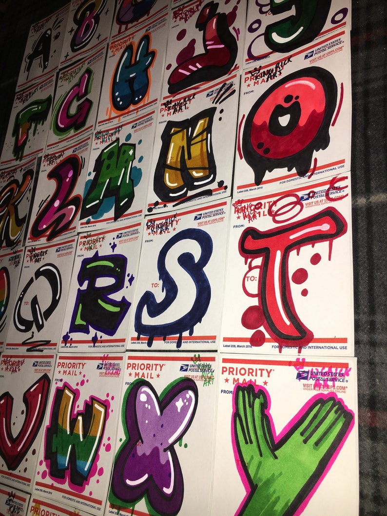 30 Graffiti Letters USPS 228 Sticker Art Slaps 1 Etsy