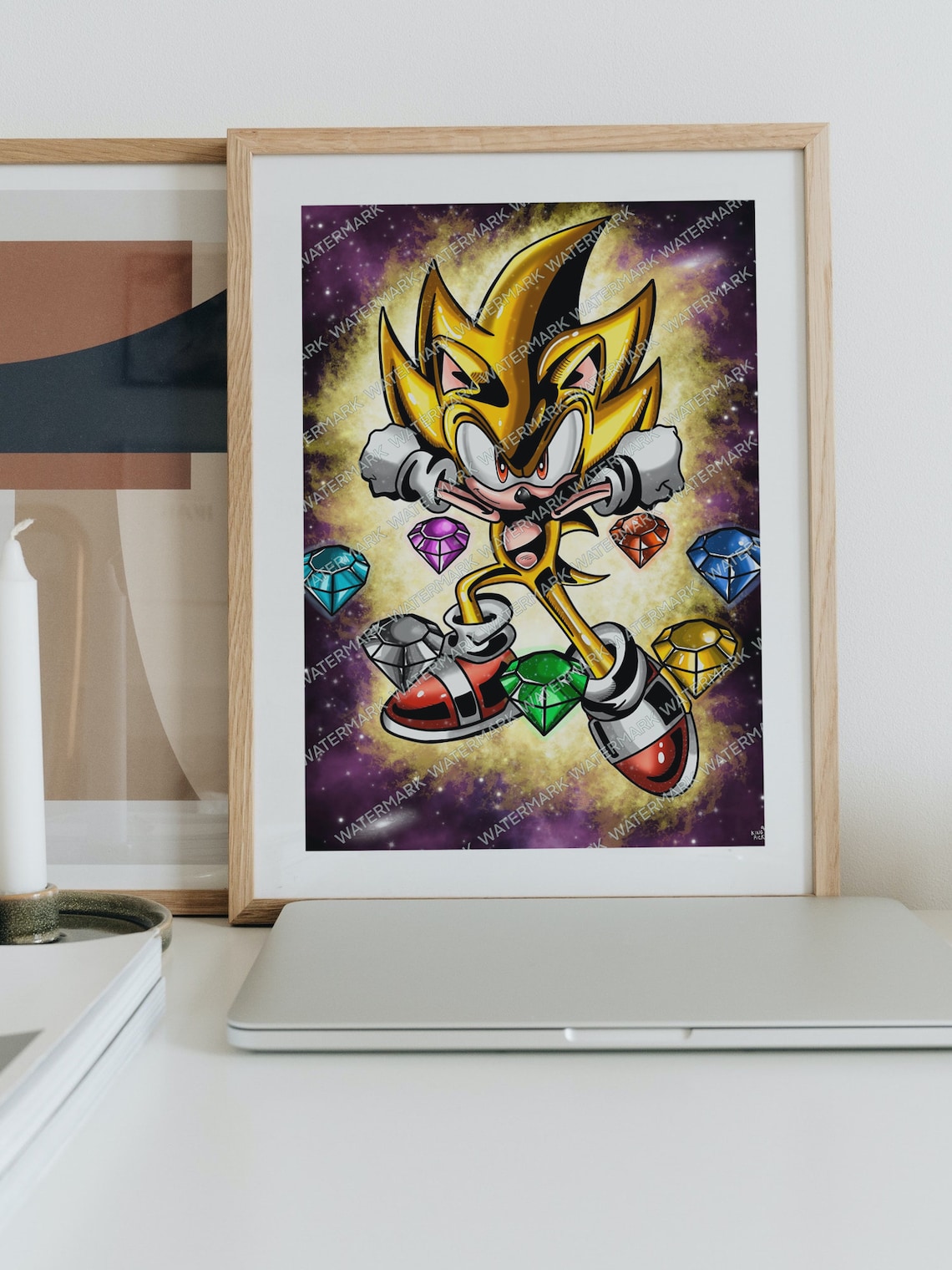 Digital Download Super Sonic Art Print Sonic the Hedgehog Printable Art 15x20 Inches - Etsy