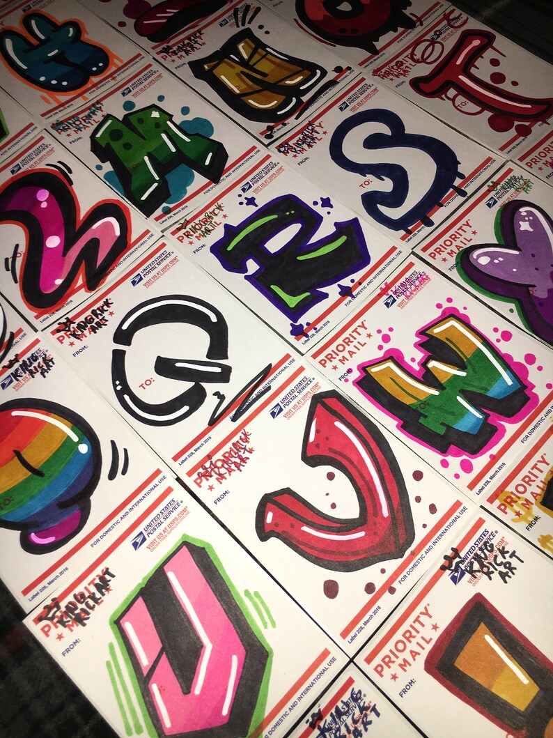 30 Graffiti Letters USPS 228 Sticker Art Slaps 1 Etsy