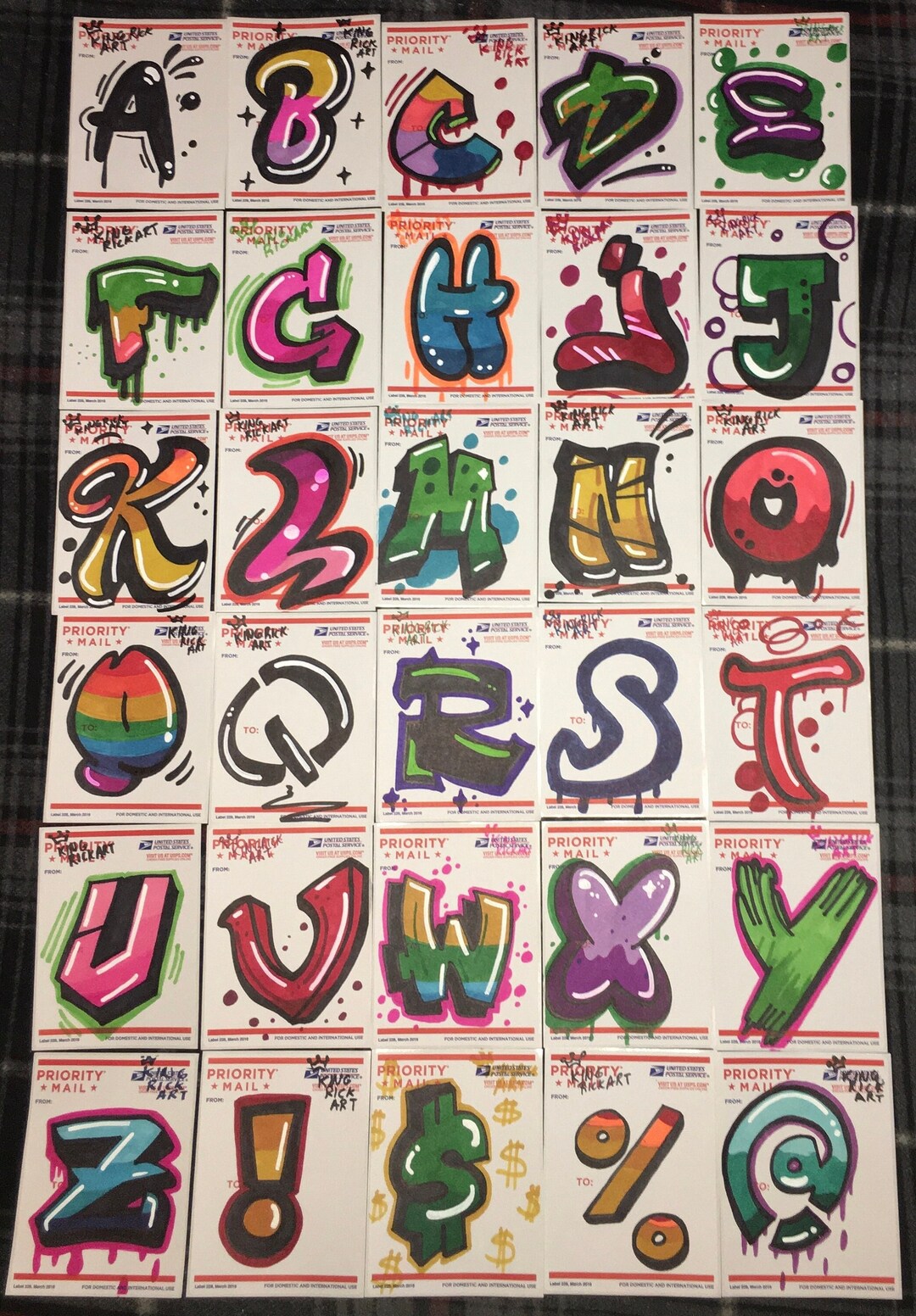 30 Graffiti Letters USPS 228 Sticker Art Slaps 1 Etsy