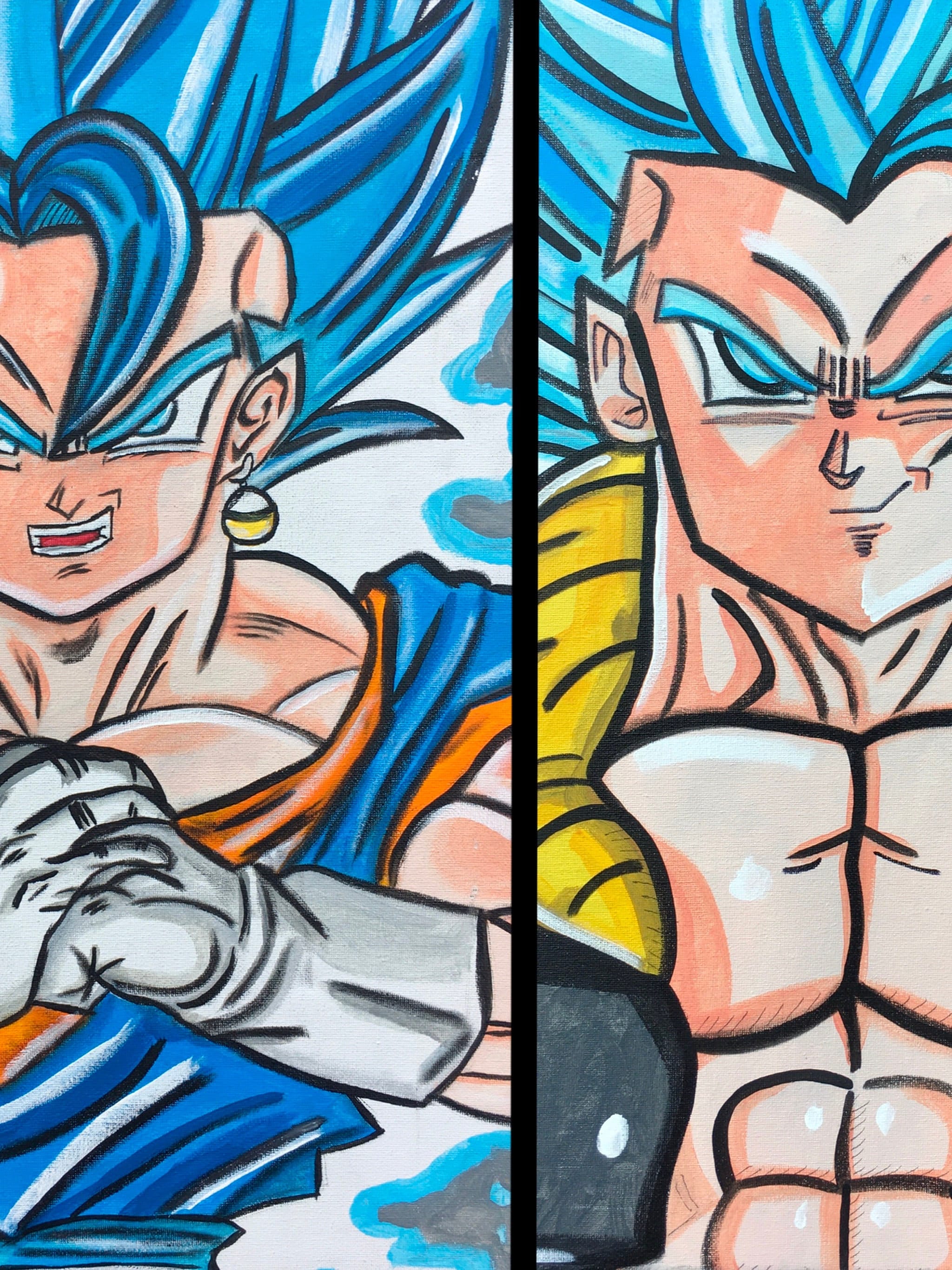 Acrylic Canvas Painting Dragon Ball Super vegito and Gogeta - Etsy