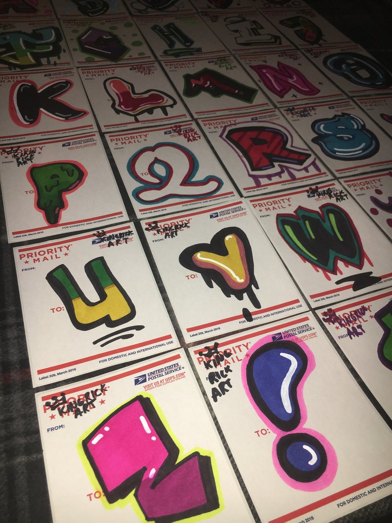 30 Graffiti Letters USPS 228 Sticker Art Slaps 2 Etsy