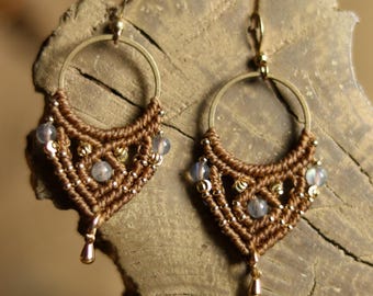 TARA | Macrame Earrings | Boho | Festival | Delicate | Lightweight | Gemstone Beads | Gift for Her