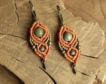 THALIA | Macrame Earrings | Boho Jewelry | Gemstone Selection | Handmade