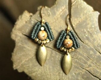 CALYPSO | Macrame earrings | Boho | Hippy | Gemstone bead