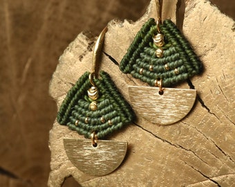 YUNA | MACRAME EARRINGS Gift Idea Birthday Boho Hippie Vintage Christmas Gift Christmas Idea Festival Jewelry Triangle