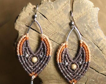 RHEA | Macrame Earrings | Boho | Festival Jewelry | Gemstone | Handmade | Gift for Her