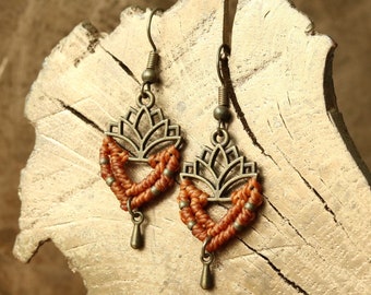 DALIA | Macrame Earrings | Boho | Festival | Jewelry | Lotus Flower | Handmade | Delicate | Lightweight | Gift for Her
