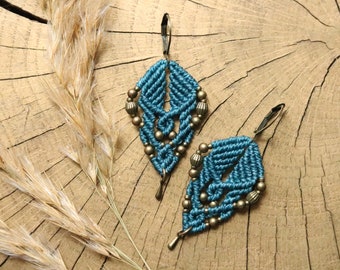 Macrame Earrings | SIA | Boho | Festival Jewelry | Coconut Beads | Handmade | Natural