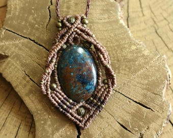 MALVA necklace with a beautiful azurite-malachite stone