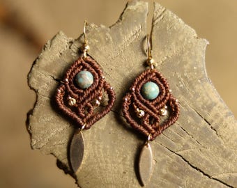 YEMAYA | Macrame Earrings | Boho | Festival Jewelry | Gemstone Beads | Handmade