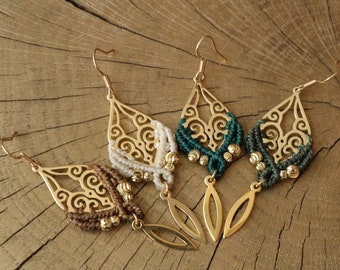 DEVI | Macrame Earrings | Delicate | Lightweight | Festival Jewelry | Boho