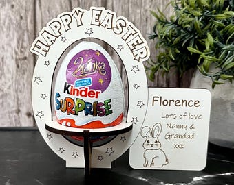 Easter Chocolate Holder: Personalised Easter Envelope, Chocolate Table Stand, Place Setting