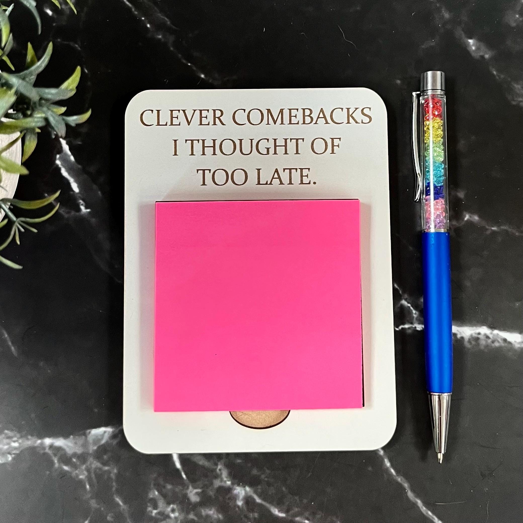 Note Pad, Wooden Post-it Note Holder: Sarcastic Desk Organizer, Funny ...