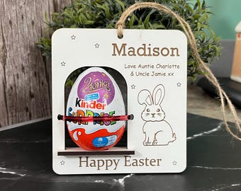 Easter Bunny Egg Chocolate Holder: Personalised Easter Envelope, Basket Tag