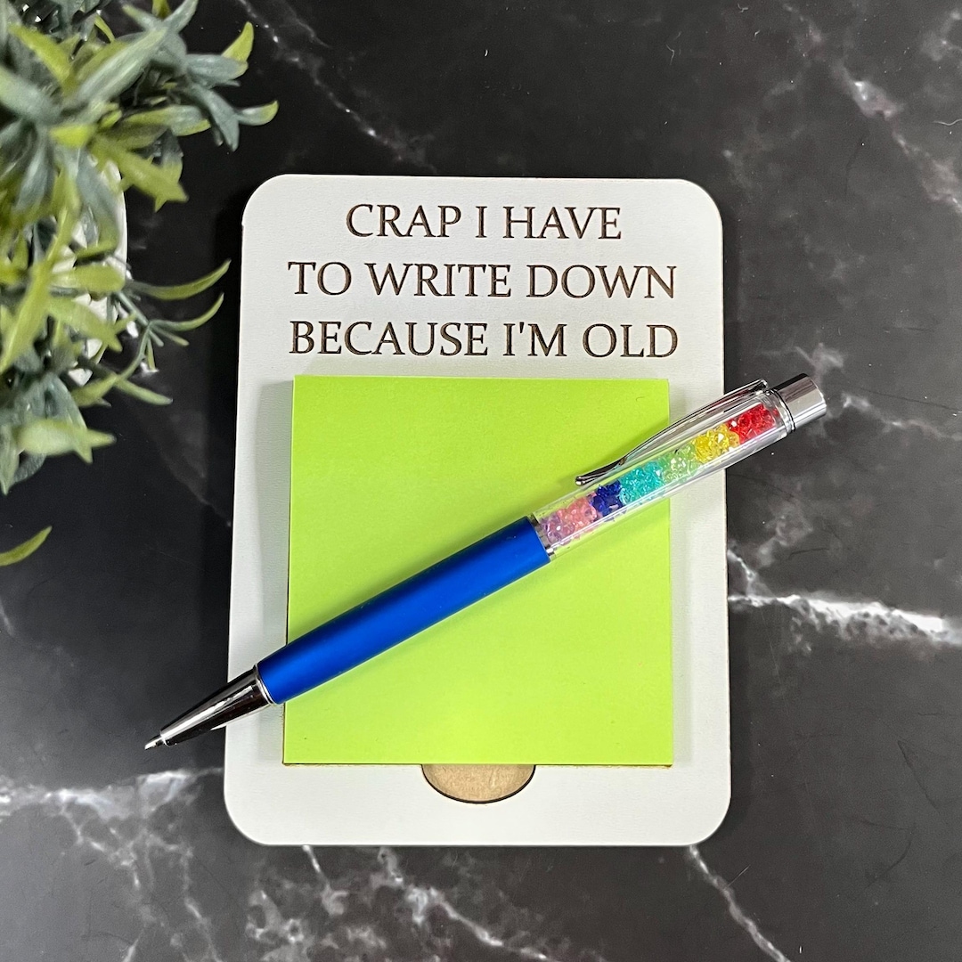 Funny Engraved Post-it Note Holder: Sarcastic Desk Organizer, Note Pad ...
