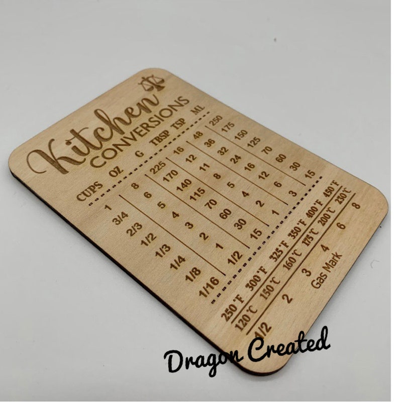 Wooden Kitchen Conversion Chart Magnet: Baker's Gift - Etsy UK