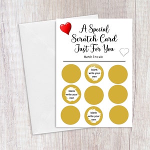 Make Your Own Scratch Card, Valentine, Birthday, Anniversary, Personalised Hidden Message, Naughty Gift, Boyfriend Personalised Gift