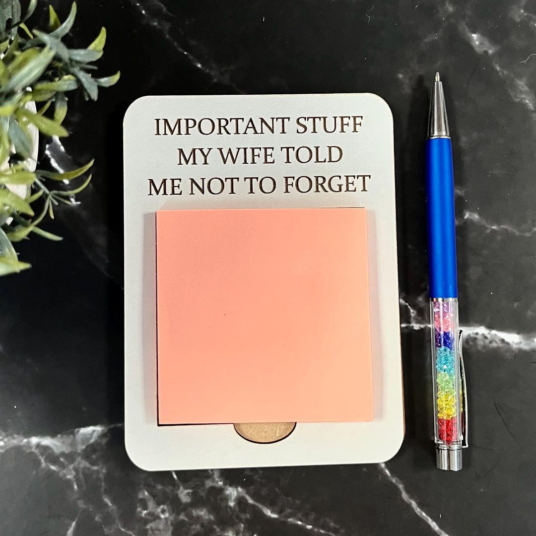 Funny Engraved Post-it Note Holder: Sarcastic Desk Organizer, Note Pad ...