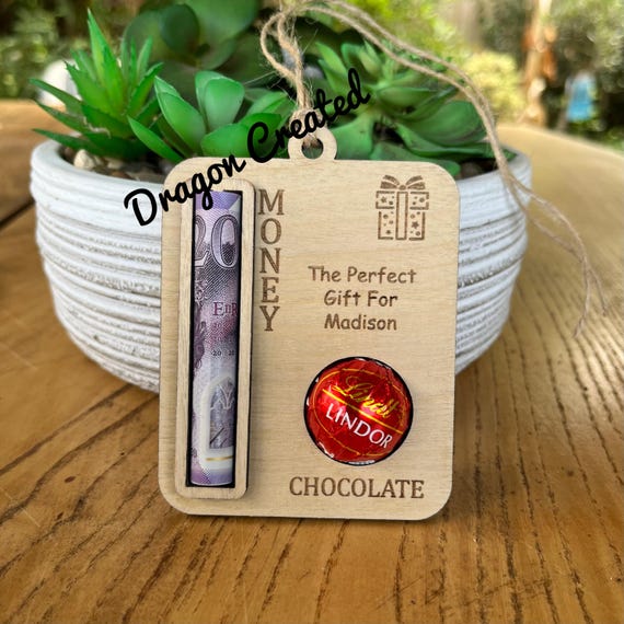 Personalized Birthday Gift Card Holder: Wooden Money Envelope - UK