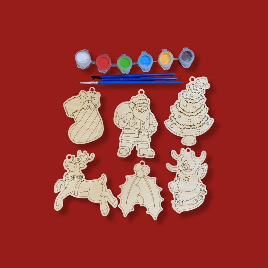 Christmas DIY Ornament Kit, Child Craft Paint Kit, Christmas Bauble