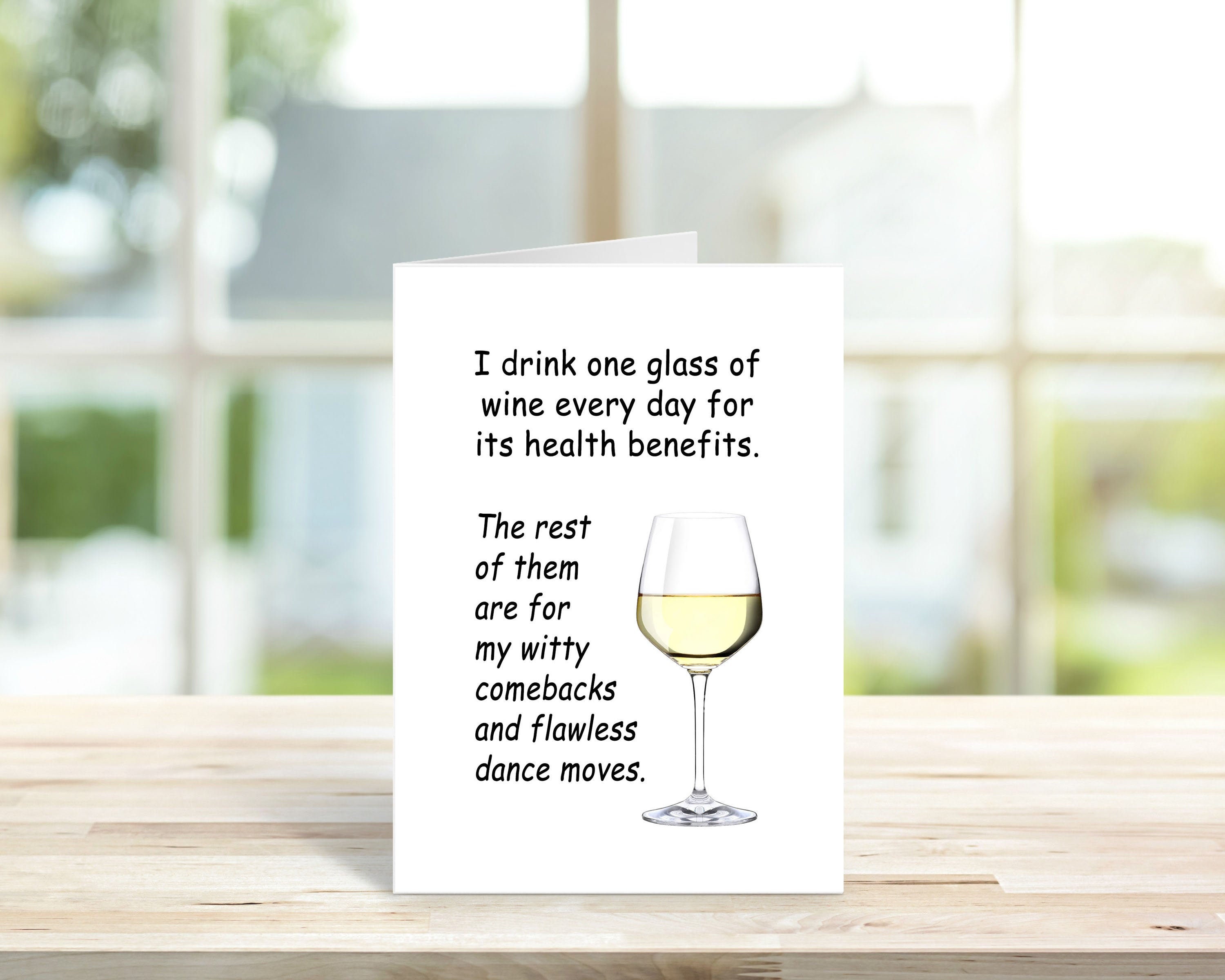 Funny Wine Birthday Card: Alcohol Humor, Card for Her/Him