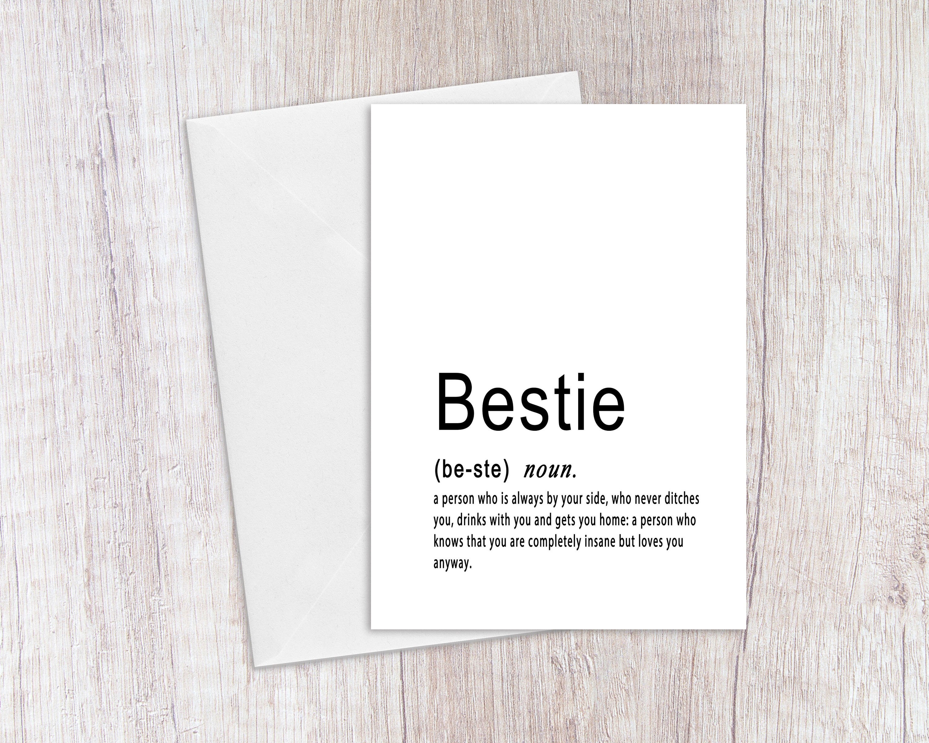 Best Friend Funny Birthday Card Bestie Greeting Card Cute | Etsy