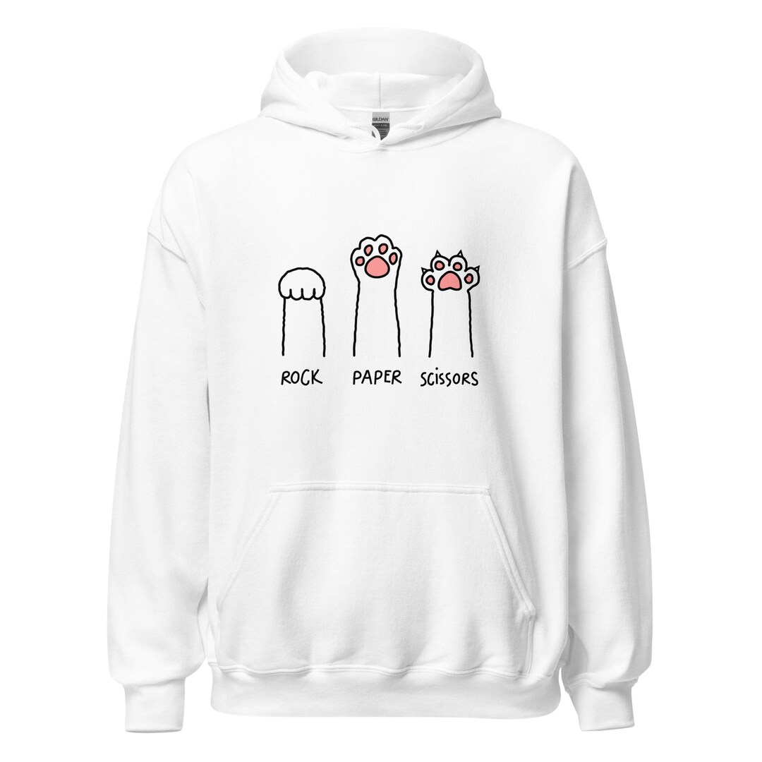 Rock Paper Scissors Hoodie / Cute Cat Hoodie / Cat Hoodie / Etsy