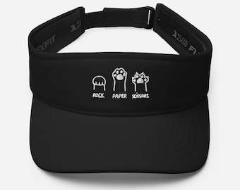 Rock Paper Scissors Visor / Cute Cat Visor / Cat Visor / Cat Paw Visor / Cat Lover Visor / Cat Lover Visor / Funny Cat Visor