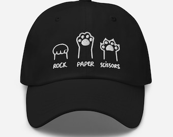 Rock Paper Scissors Hat / Cute Cat Hat / Cat Hat / Cat Paw Hat / Cat Lover Hat / Cat Lover Hat / Funny Cat Hat