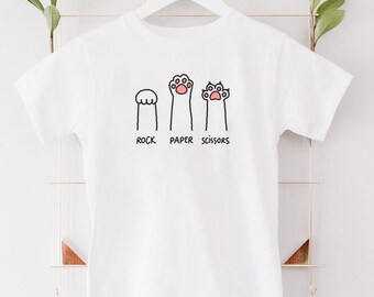 Rock Paper Scissors Toddler Tee / Cute Cat Shirt / Cat Toddler Shirt / Cat Paw Shirt / Cat Lover Shirt / Cat Lover Gift / Toddler Cat Tee