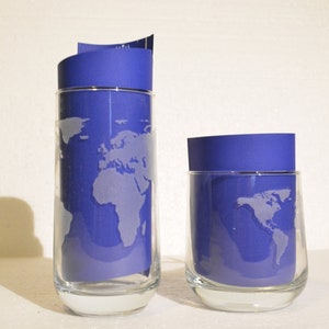 Mapemonde-Glas, Reisen, Lasergravur, Roadtrip, Abenteuer, Welttournee, Glaswaren, Kontinent, anpassbar, Reisender, Rucksack